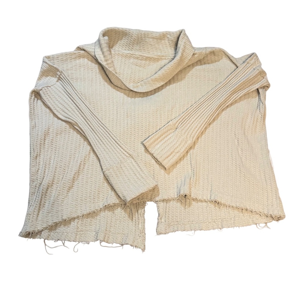 Free People Oversized Cream Cowl Neck Sweater